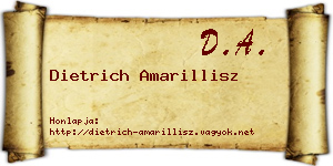 Dietrich Amarillisz névjegykártya